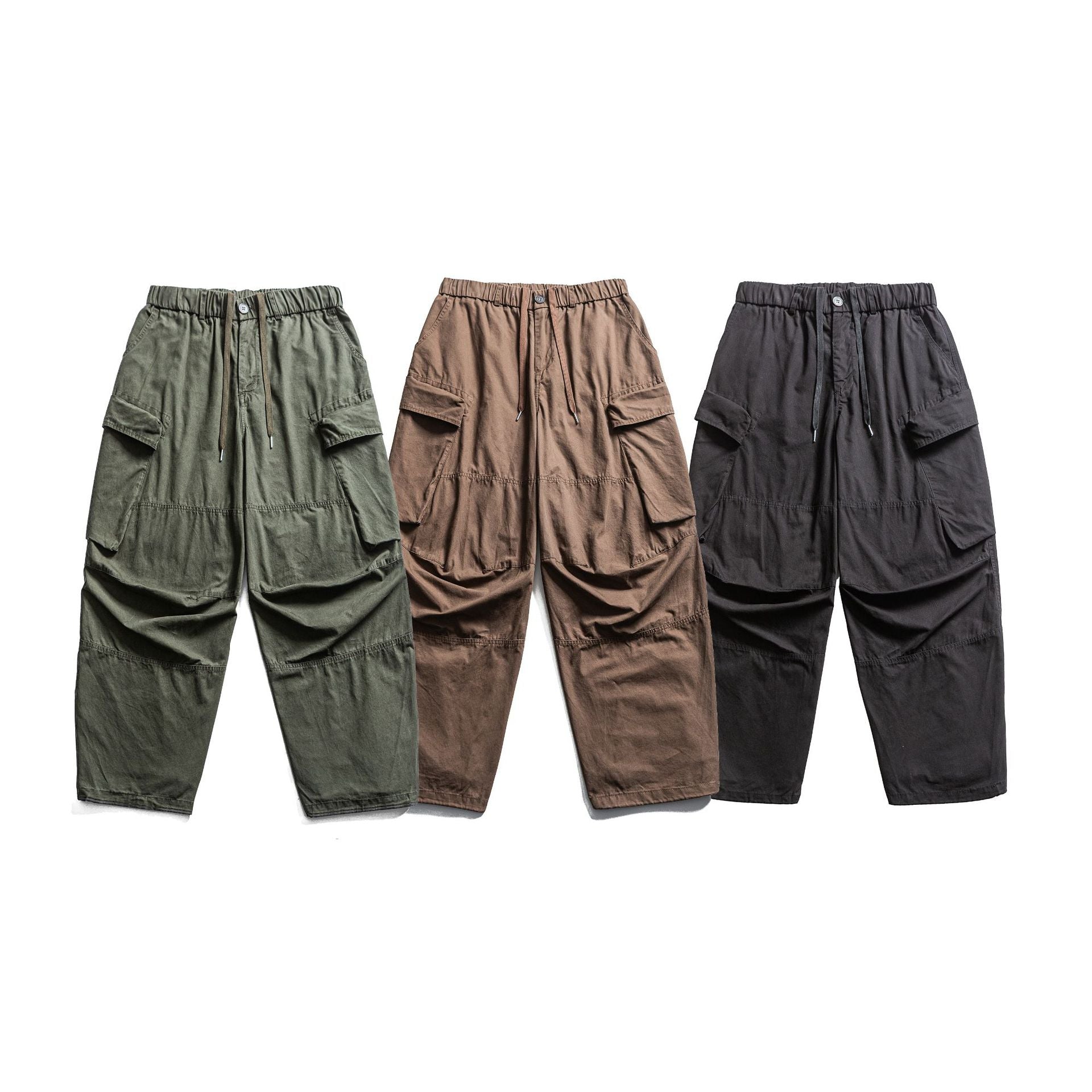 Cargo Pants with Large Pockets, Loose Fit, Relaxed Tapered Leg, Workwear Design, Long Pants