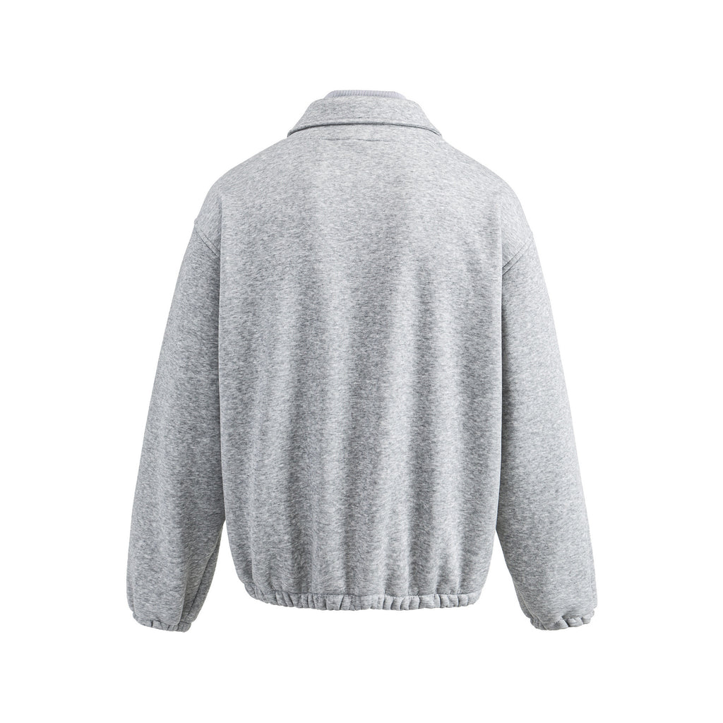 Fake two flip up zipper hoodies