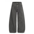 Street Style Men's Denim Pants, Distressed Patchwork Knife Cut, Casual Loose Fit Wide Leg Jeans for Men