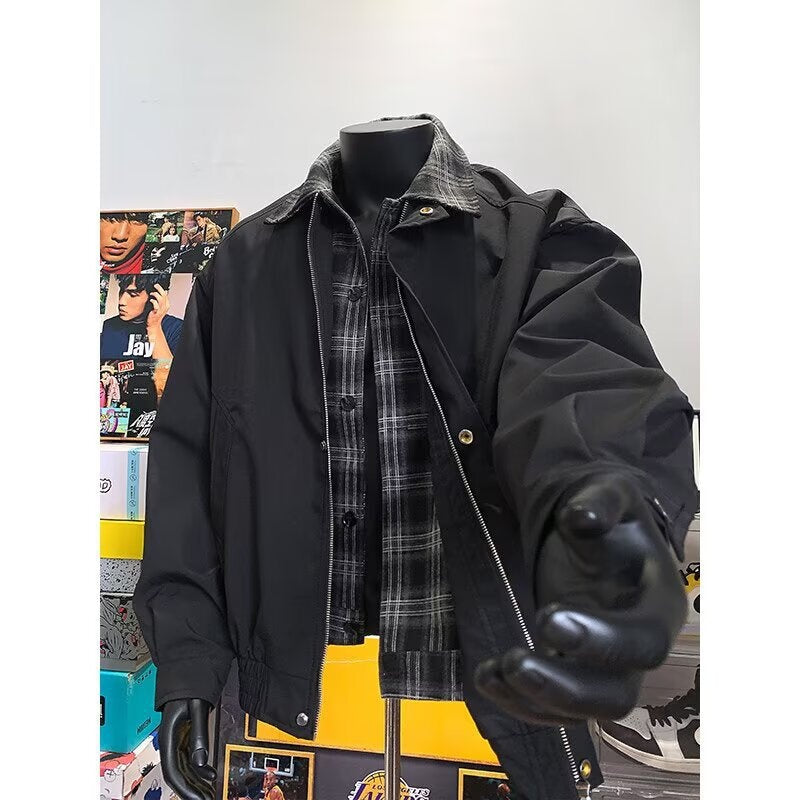 Brown fake two short jackets for men