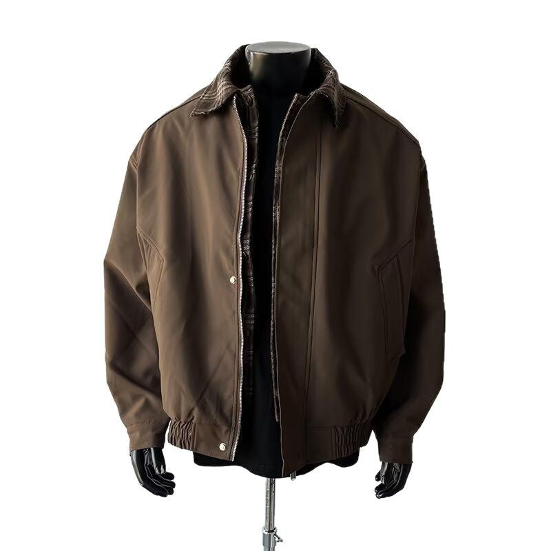 Brown fake two short jackets for men