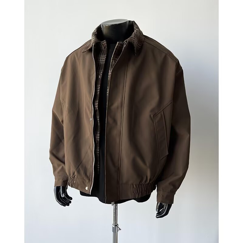 Brown fake two short jackets for men