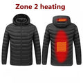 Men Winter Warm USB Heating Jackets Smart Thermostat Pure Color Hooded Heated Clothing Waterproof  Warm Jackets